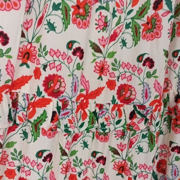 Gibson Latimer Womens Floral tiered Maxi Skirt with Tassels cottagecore boho 12 - Picture 6 of 11